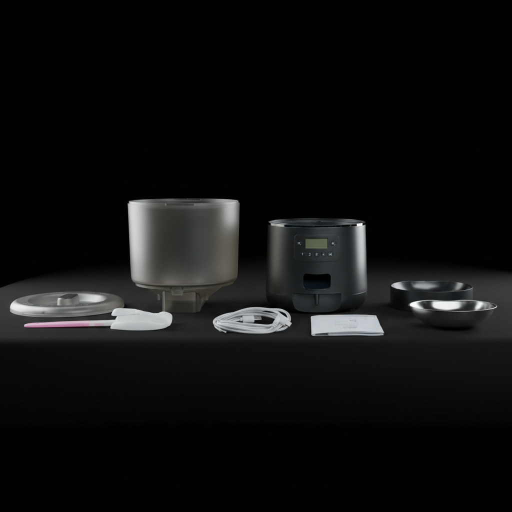 Composants distributeur - fond noir format carré