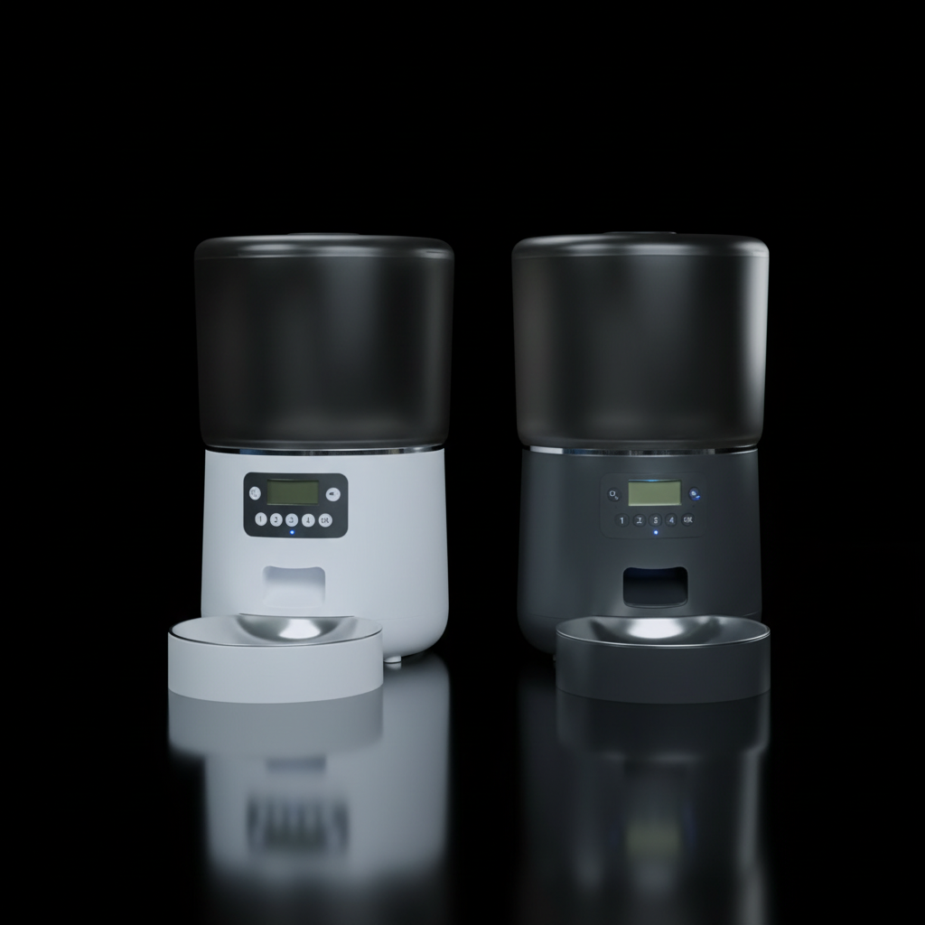 Distributeurs de croquettes - fond noir avec éclairage