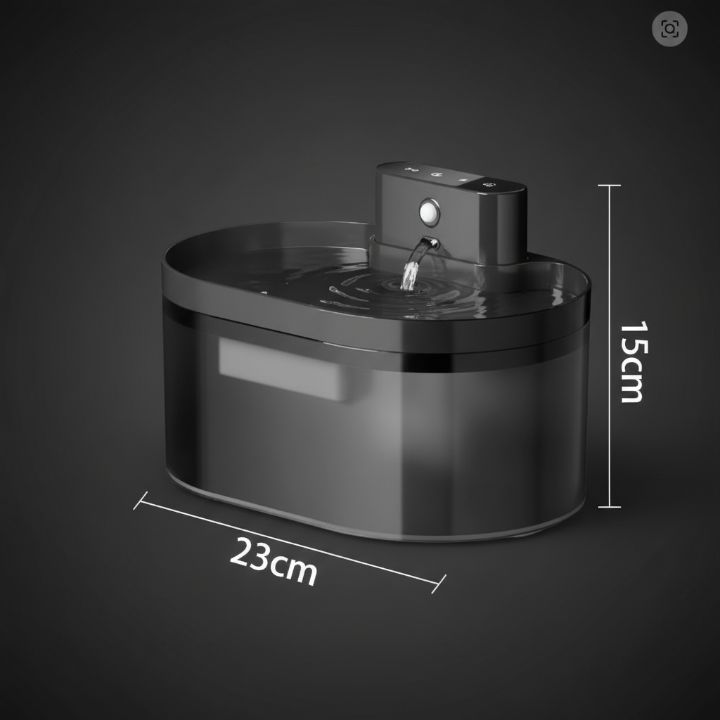 Fontaine avec dimensions en cm fond anthracite